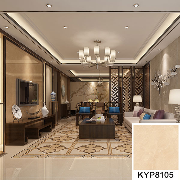 02 叼嘿软件下载大全陶大理石瓷磚：世紀米黃 KYP8105地麵鋪貼效果圖